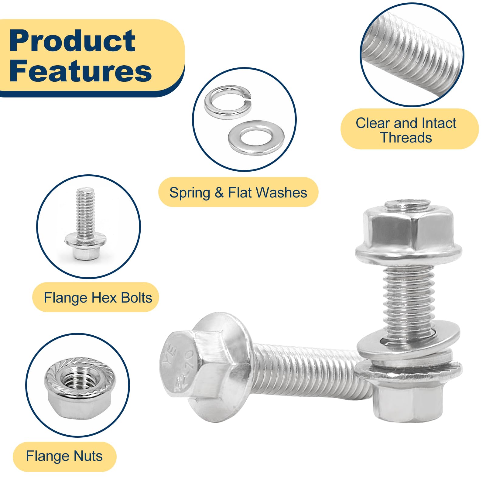 Amazon | Vifmy 3/8-16 x 3/4インチ、1インチ、1-1/4インチ、1-1